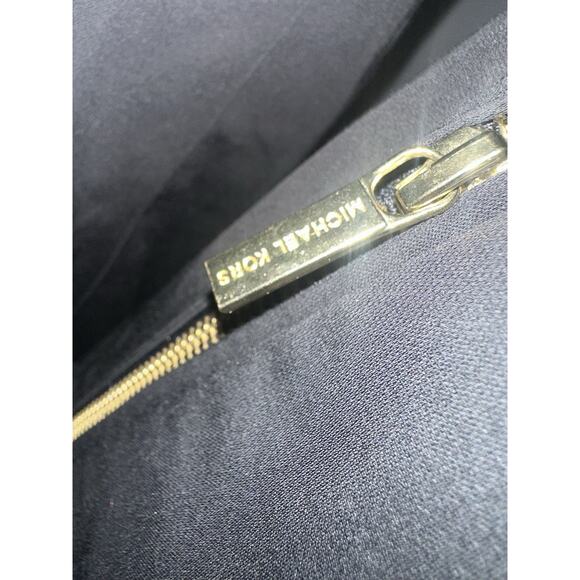 EUC Michael Kors Asymmetrical Belted Coat Black Size Large Gold Hardware Spring - Picture 10 of 11